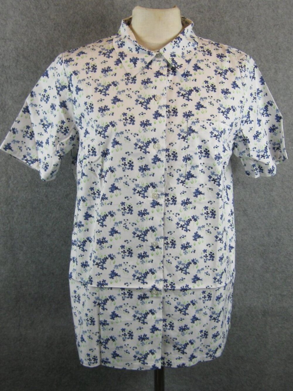Denim & Co. Women's Shirt Sz M Stretch Poplin Floral